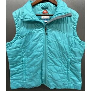 Columbia Puffer‎ Vest Women 2X Blue Omni-Heat Zip Pockets Outdoor Jacket